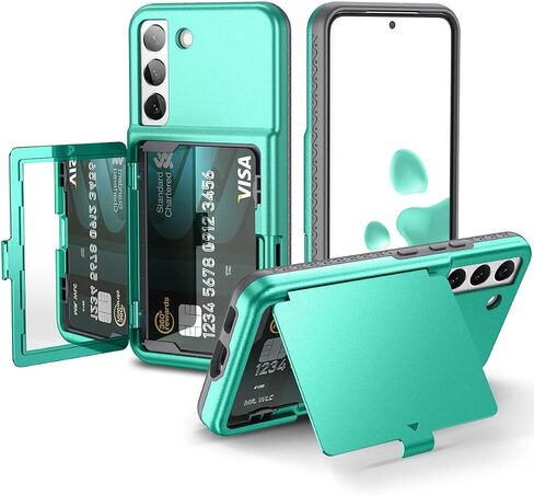 WeLoveCase for Samsung Galaxy S22 Wallet Case with Credit Card Holder & Hidden Mirror, All-Round Protection Shockproof Phone Cover Designed for Samsung Galaxy S22 5G, 6.1 inch Purple in Saudi Arabia