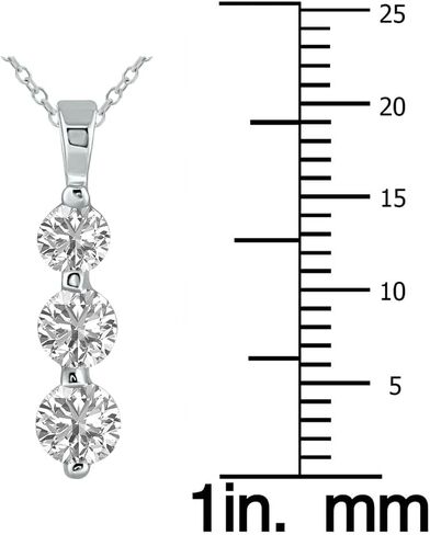 قلادة ثلج من الماس بثلاثة أحجار من الألماس 1/2-2 قيراط (لون G-H، نقاء VS1-VS2) من الذهب الأبيض والأصفر عيار 10 قيراط in Kuwait