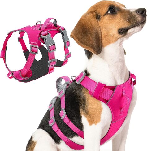 SlowTon No Pull Dog Harness - Lightweight Escape Proof Dog Harness with Handle, Adjustable Reflective Dog Vest Harness for Small Medium Large Dogs Easy Walking, Training, Hiking (Black,M) in Saudi Arabia