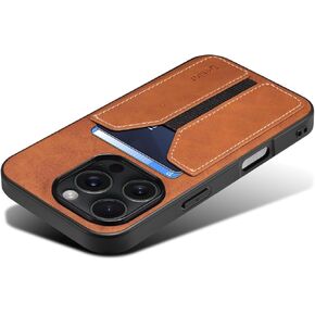 Kowauri Card Holder Case for iPhone 16 Pro, PU Leather Wallet Case with Credit Card Slot Holder Ultra Slim Shockproof Protection Phone Case for iPhone 16 Pro 6.3 inch (Black)