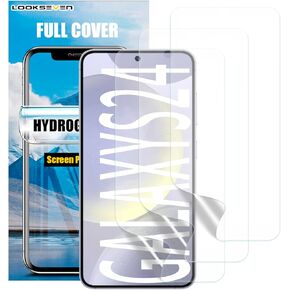 LOOKSEVEN 3 Pack Hydrogel Film For Samsung Galaxy S24 Plus Transparent Soft TPU Screen Protector, High Sensitivity Protective Film (Not Tempered Film)