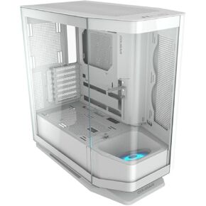 حافظة COUGAR FV270 RGB MidTower E-ATX، تدعم وحدة معالجة الرسومات 420 مم، مراوح ARGB PWM مدمجة، تيارات التنفس، منشور الضوء، محور RGB، واقي الفلتر، دعامة بدون أدوات، مرحلة مركزية، إدارة الكابلات (RGB، أسود)