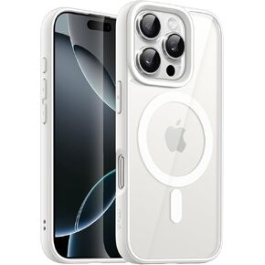 JETech Magnetic Case for iPhone 16 Pro 6.3-Inch Compatible with MagSafe, Shockproof Phone Bumper Cover, Solid Color Matte TPU Frame, Anti-Scratch Clear Back (Black)