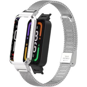 Compatible for Xiaomi Redmi Smart Band Pro Strap,Redmi Smart Band Pro Stainless Steel Metal Replacement Bands Straps Watchband Accessories for Xiaomi Redmi Smart Band Pro Bracelet