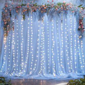 10ft × 10ft الأبيض شير تول خلفية الستائر لحفل زفاف التجاعيد الحرة الستار الخلفيات الستائر للطفل دش حفلة عيد ميلاد صورة خلفية قطرة خلفية ديكورات المنزل