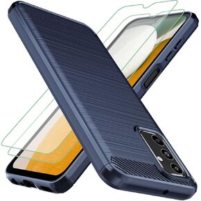 حافظة Osophter لهاتف Samsung Galaxy A15 5G: مع قطعتين واقي شاشة ممتص للصدمات وغطاء حماية مطاطي مرن من مادة TPU لجراب هاتف Samsung A15 5G (أسود)