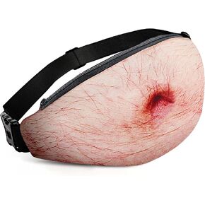 Funny Gag Gifts White Elephant Gift Dad Belly Fanny Pack,Christmas Gag Gifts Exchange,Fake Belly 3D Waist Bag for Mom,Dad,Sister,Brother,Friends