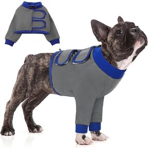 KOESON Dog Recovery Sleeve for Front Legs, Soft Dog Surgery Recovery Suit After Surgery Dog Elbow Protector, Adjustable Dog Leg Sleeve to Stop Licking for Leg Injuries Dog Cone Alternative Grey XL