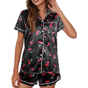 Avanova Women's Pajama Set Stain Short Sleeve Button Down 2 Piece Sleepwear in Kuwait
