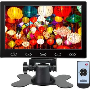12 inch security monitor,1920×1080 FHD small tv with USB/HDMI/VGA/AV/BNC Input, pc monitor Remote Control, Built-in Speaker,1080p IPS MiNi computer monitor for Home Security raspberry pi STB DVR NVR