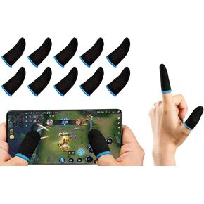 GENDA Finger Sleeves for Gaming | Seamless Anti-Sweat Breathable Finger Sleeve Gloves for Gaming | Thumb Protecor | Finger Covers | Dedales para Dedos Gamer | PUBG Gaming Finger Sleeve | Pack of 10