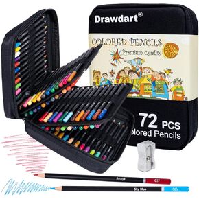 Drawdart 120 Colored Pencils for Adult Coloring Books, Professional Soft Core Drawing Sketching Shading Pencils Set with Zipper Case, Coloring Pencils for Adults, Artists, Professionals and Colorists