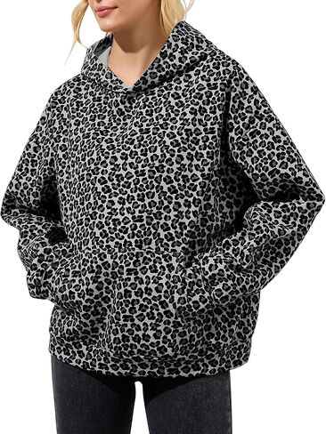 إمرأة كامو هوديس مابل ليف طباعة المتضخم قناع السترة قميص الصوف كم طويل كامو البلوز مع جيب in Kuwait