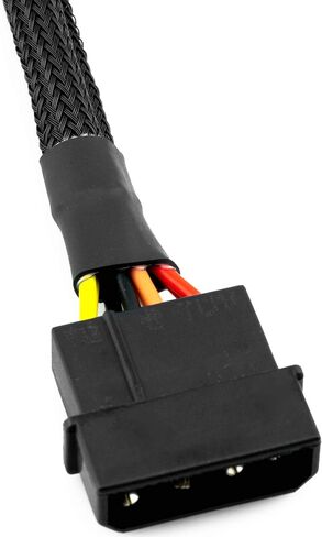 CRJ 4-Pin Molex to 15-Pin SATA Power Adapter Cable - 12-inch (30cm), Black Sleeved - Power SATA Hard Drives, SSDs from a 4-Pin Peripheral Molex Power Supply Connector in Saudi Arabia