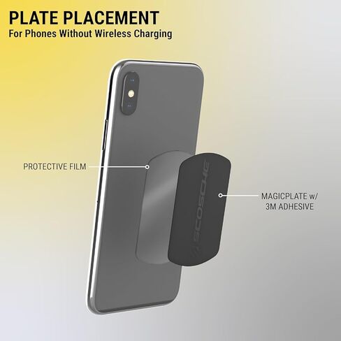 طقم لوحة استبدال MagicMount MPLT54T-2PKBP0 من Scosche لحامل تثبيت هاتف السيارة المغناطيسي، لوحات معدنية مع تثبيت قوي إضافي للهواتف الذكية والكمبيوتر اللوحي وحامل الهاتف الخلوي المغناطيسي وحافظة الهاتف، حزمة من 2 in Kuwait