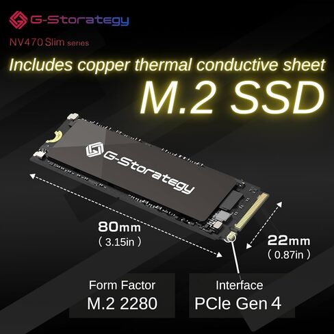 GS 2 تيرابايت مع Heatsink PCIe Gen4 M.2 2280 محرك أقراص SSD داخلي SSD يصل إلى 7,450 ميجابايت/ثانية للألعاب، PS5، Xbox - NV47002TBY3G1NH in Saudi Arabia