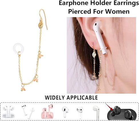 حلق مضاد للفقدان لأقراط حامل Airpod مثقوبة لأذنيك، خطافات أذن لاسلكية للنساء، موصل حامل سماعات الأذن متوافق مع Airpods 2&1 3/Pro (عين الشيطان) in Saudi Arabia