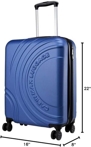 حقيبة كابينة ماكس فيلوسيتي 55 × 40 × 20 سم (22 × 16 × 8) حقيبة سفر ذات 4 عجلات مناسبة لريان إير، إيزي جيت، جيت 2 مدفوعة الأجر (أزرق منتصف الليل) in Kuwait