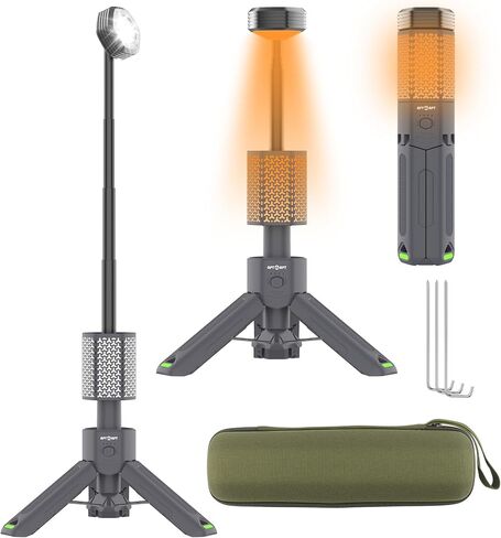 Camping Light Telescopic Camping Lantern Rechargeable 10500mAh Battery Built-in Magnetic Camping Lamp for Emergency, Camping, Hiking (Army Green) in Saudi Arabia