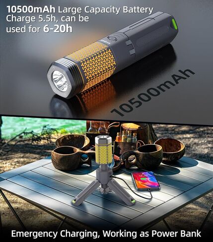 Camping Light Telescopic Camping Lantern Rechargeable 10500mAh Battery Built-in Magnetic Camping Lamp for Emergency, Camping, Hiking (Army Green) in Saudi Arabia