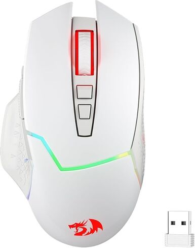 Redragon M690 PRO Wireless RGB Gaming Mouse 8000 DPI Remapping Keys | Cable-Free 0 Delay, Rapid-Fire Macro Keybinds, Vibing Backlight, Ergonomic Grip Body Comfort in Kuwait