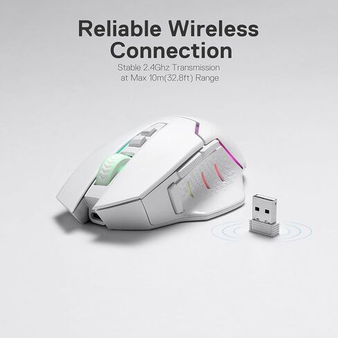 Redragon M690 PRO Wireless RGB Gaming Mouse 8000 DPI Remapping Keys | Cable-Free 0 Delay, Rapid-Fire Macro Keybinds, Vibing Backlight, Ergonomic Grip Body Comfort in Kuwait