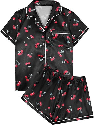 طقم بيجامة حريمي من Avanova بأكمام قصيرة وأزرار سفلية مكونة من قطعتين ملابس نوم in Kuwait