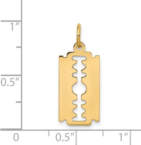 Auriga Fine Jewelry 14k Yellow Gold Polished Razor Blade Pendant for Men (L- 25 mm, W- 12 mm) in Saudi Arabia