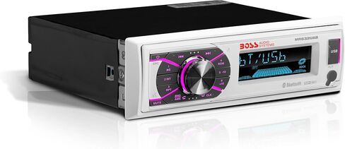 بوس اوديو MR762BRGB Marine Stereo – مدخل واحد، صوت بلوتوث، CD/USB/SD/MP3، مدخل Aux، راديو AM/FM، مقاوم للطقس، لوحة أمامية قابلة للفصل، إضاءة متعددة الألوان، جهاز تحكم لاسلكي in Saudi Arabia