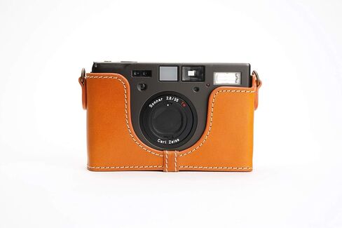 Contax T3 Case, BolinUS Handmade Genuine Real Leather Half Camera Case Bag Cover for Contax T3 Camera with Hand Strap (Black) in Kuwait
