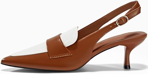Coutgo إمرأة Slingback هريرة الكعب مغلق أشار تو الربط مضخات خمر مكتب العمل اللباس الأحذية in Kuwait