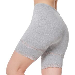 شورت MANCYFIT سهل الارتداء للنساء من الدانتيل، سروال داخلي قصير قابل للتمدد لمنتصف الفخذ
