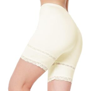 MANCYFIT Slip Shorts for Women Lace Trim Short Leggings Stretch Mid Thigh Undershorts