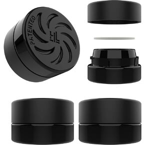 5ml Supercell Black Glass Thick Child Resistant Containers – Concentrate Storage Jars for Oil, Lip Balm, Wax, Cosmetics – Premium PE Cap Seal Lid (50)