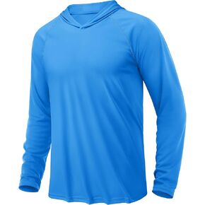 KEFITEVD Men‘s Sun Shirt Hoodie Long Sleeve UPF 50+ Rashguard Outdoor Lightweight Quick Dry Performance UV Shirts