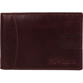 Pitaara Genuine Leather Slim Hand Crafted Minimalist Front Pocket Bifold Wallet with RFID Blocking and Money Clip For Men