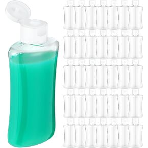 Domensi 36 Pcs 3.4 oz Travel Bottles with Flip Cap Clear Plastic Travel Size Containers Portable Leak Proof Squeeze Bottle Refillable Empty Cosmetic Containers for Liquid Shampoo Lotion (Black, Clear)