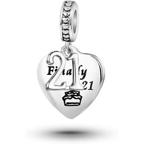 Birthday Grandma Sister Mom Daughter Nurse Wife Best Friend Wedding Graduation Heart 12 16 18 21 Dangle Bead Charms for Bracelet Necklace