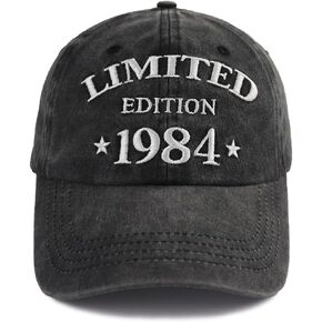 40th Birthday Gifts for Women Men, Vintage 1984 Limited Edition Hats, Embroidered Adjustable Cotton Baseball Cap