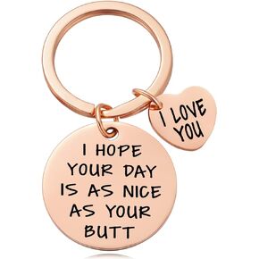 MIXJOY I Hope Your Day is as Nice as Your Keychain Valentines Day Anniversary for Boyfriend Girlfriend Wife Husband Fiancee