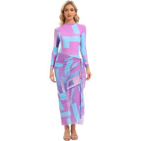ABAFIP Women's Modest Muslim Swimwear Rash Guard Long Sleeve Swimsuit Pants Skirt Sarong Cover ups Bathing Suit
