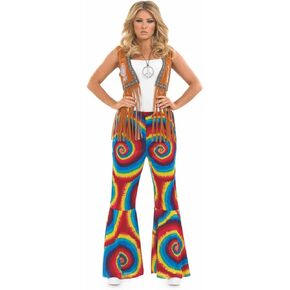 Fun Shack Hippie Costume Pants, Hippie Costume Women Bell Bottoms, 70s Pants for Women, Hippie Womens Costume