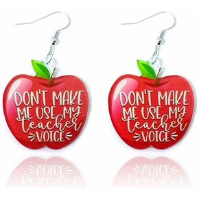 Azusa Sun Acrylic Teacher Earrings Cute Apple Gnome Dangle Earrings Teacher's Day Appreciation Back To School Gifts for Women Girls