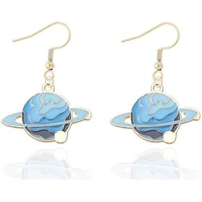 Planet Earrings Celestial Space Moon Star Earth Planet Drop Dangle Earrings Fashion Creative Cute Funny Lightweight Bohemian Statement Jewelry Gift For Women Girls