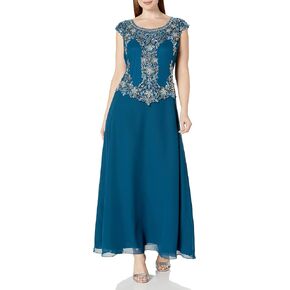 J Kara Women's Cap Sleeve Long Beaded Dress in Saudi Arabia
