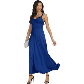 فستان ICEROSIN صيفي كاجوال بحزام سباغيتي ورقبة متدلية وقابل للتعديل مع خصر برباط in Kuwait