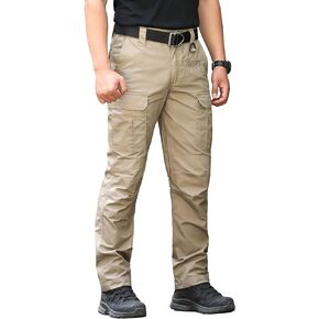 CARWORNIC Men's Ripstop Tactical Pants Water-Resistant Military Cargo Pants Lightweight EDC Pockets Outdoor Hiking Work Pants