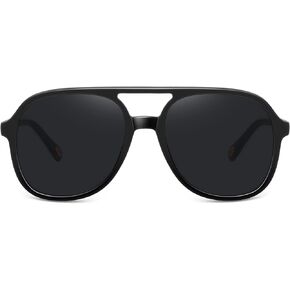 Fozono Retro Aviator Sunglasses for Women Men Vintage Double Bridge Sun Glasses UV400 Protection