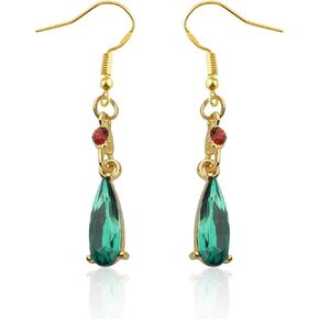 CENWA Anime Cosplay Earrings Anime Jewelry Green Colored Crystal Teardrop Earrings Gift For Fans