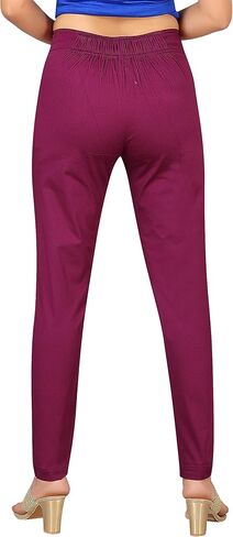 بنطلون قطن 100% للكاحل مريح للمكتب، نحيف، صلب للنساء، ملابس كاجوال مريحة | تصميم الياقوت in Kuwait